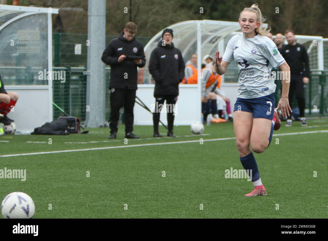 Southampton Women FC vs Bridgwater United Women FC FAWNL 25 febbraio 2024 all'Ascot United FC Foto Stock