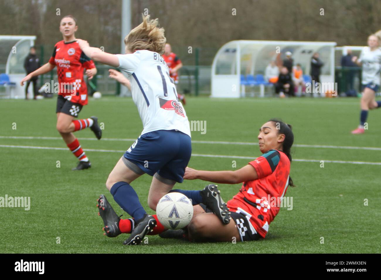 Southampton Women FC vs Bridgwater United Women FC FAWNL 25 febbraio 2024 all'Ascot United FC Foto Stock