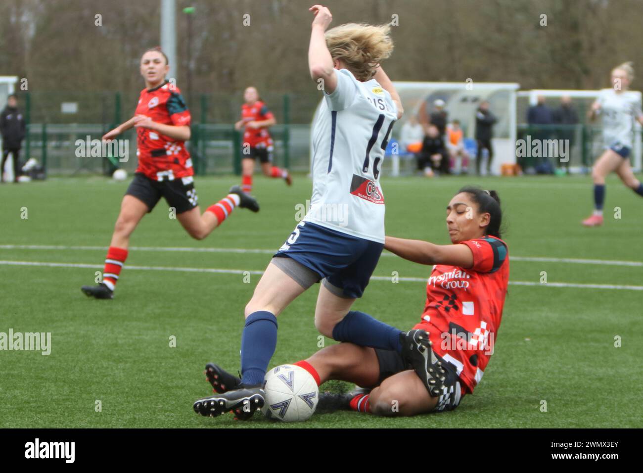 Southampton Women FC vs Bridgwater United Women FC FAWNL 25 febbraio 2024 all'Ascot United FC Foto Stock