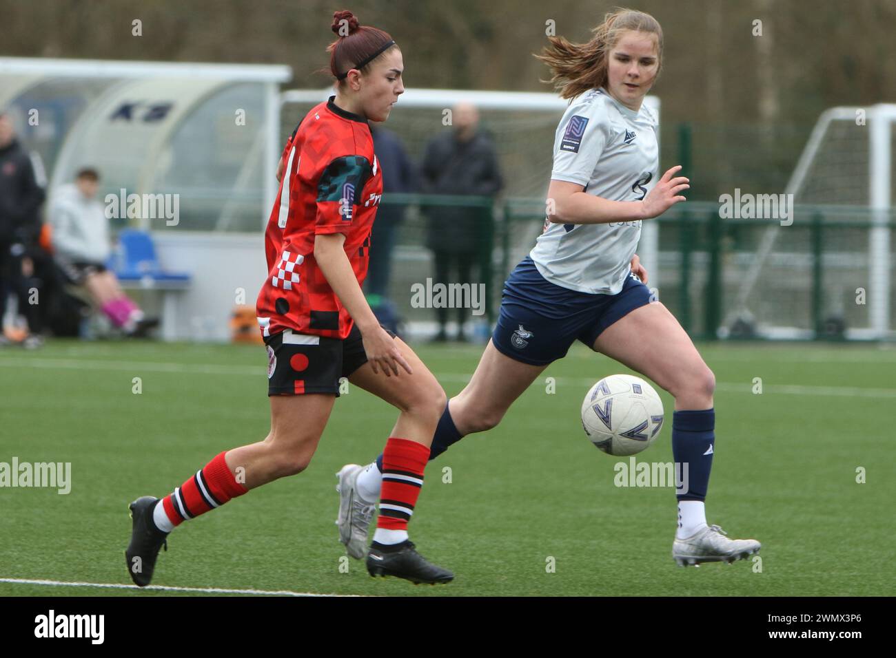 Southampton Women FC vs Bridgwater United Women FC FAWNL 25 febbraio 2024 all'Ascot United FC Foto Stock