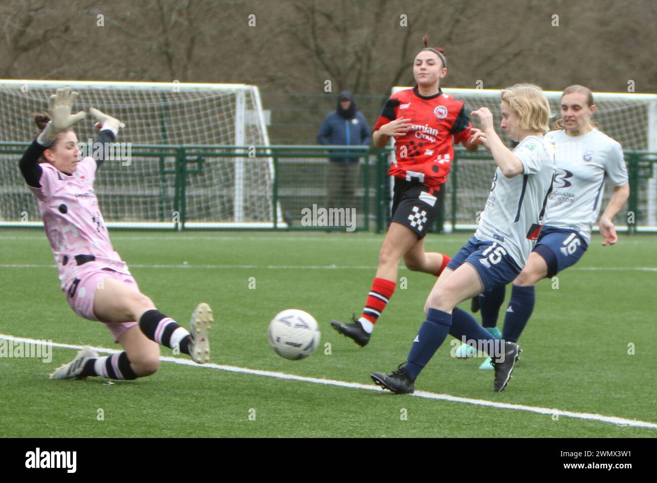 Southampton Women FC vs Bridgwater United Women FC FAWNL 25 febbraio 2024 all'Ascot United FC Foto Stock