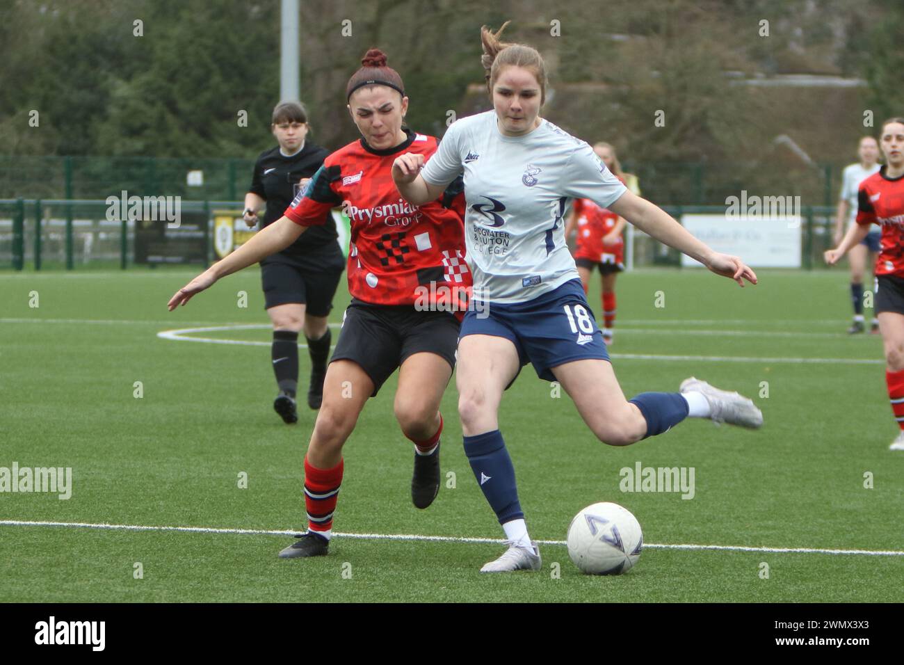 Southampton Women FC vs Bridgwater United Women FC FAWNL 25 febbraio 2024 all'Ascot United FC Foto Stock