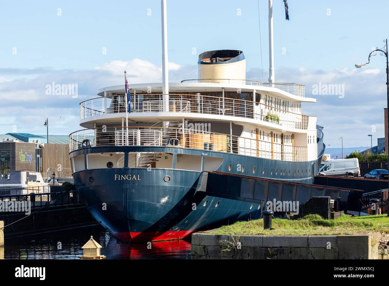 Il Fingal Luxury hotel nel porto di Leith, Edimburgo. Foto Stock