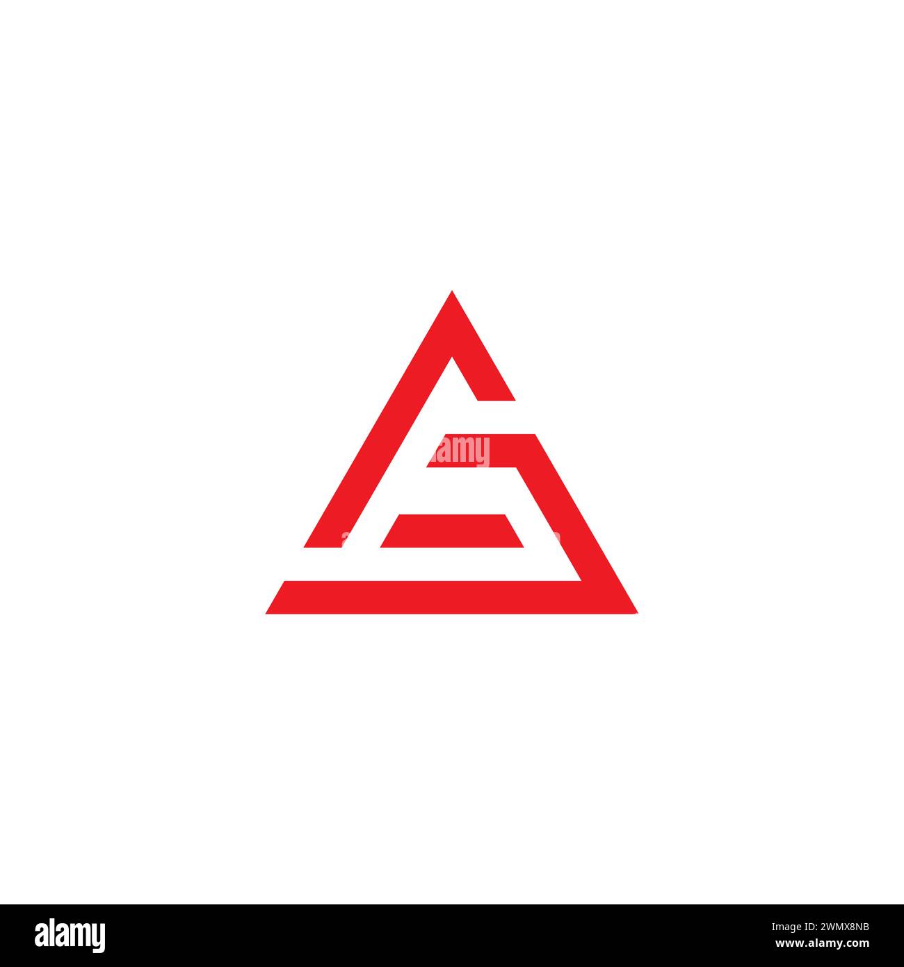 Logo AG Triangle di colore rosso. Icona AG lettera Illustrazione Vettoriale