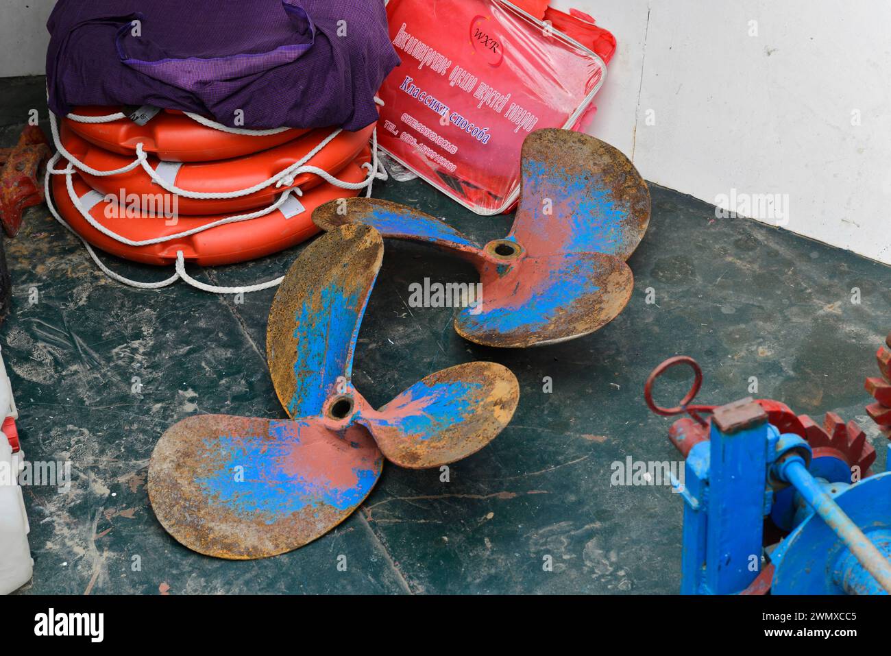 Gita in barca sull'Irrawaddy, Irrawaddy, Myanmar Foto Stock