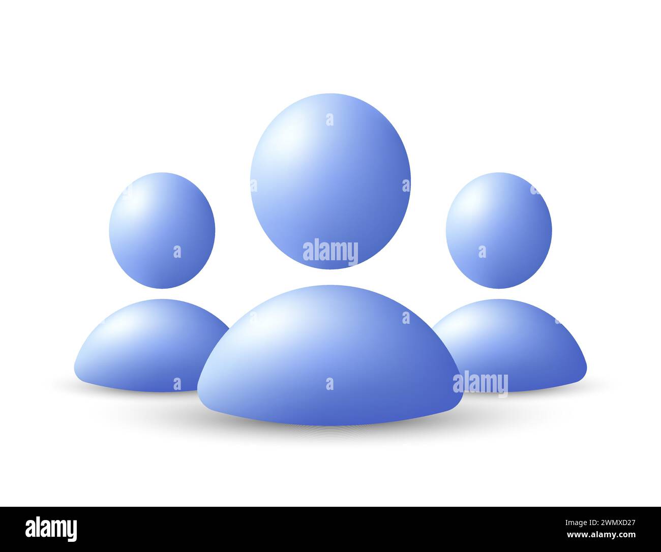 Icona 3d gruppo di persone. Community di utenti di social network. Capo squadra, gestione umana. Illustrazione vettoriale Illustrazione Vettoriale