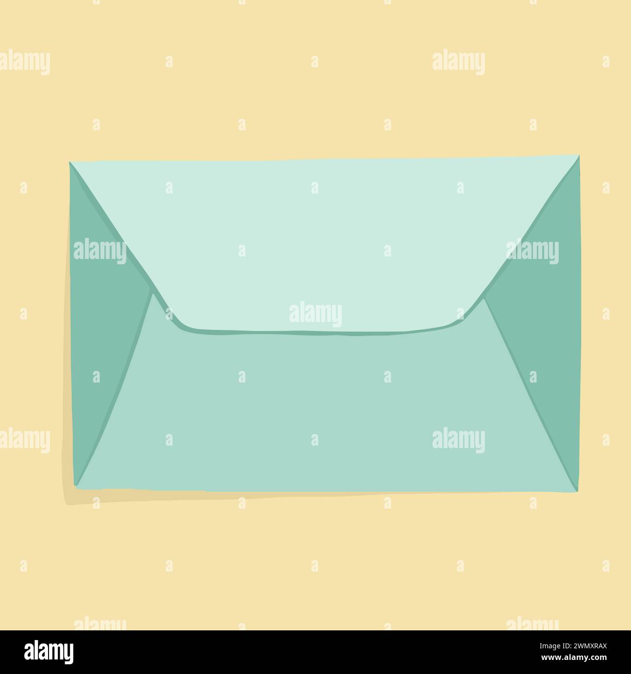 Immagine vettoriale di una busta verde chiusa. Illustrazione Vettoriale