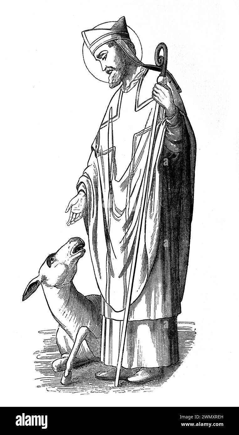 San Germano: Incisione da vite dei Santi del reverendo Sabin Baring-Gould, pubblicato nel 1898 Foto Stock