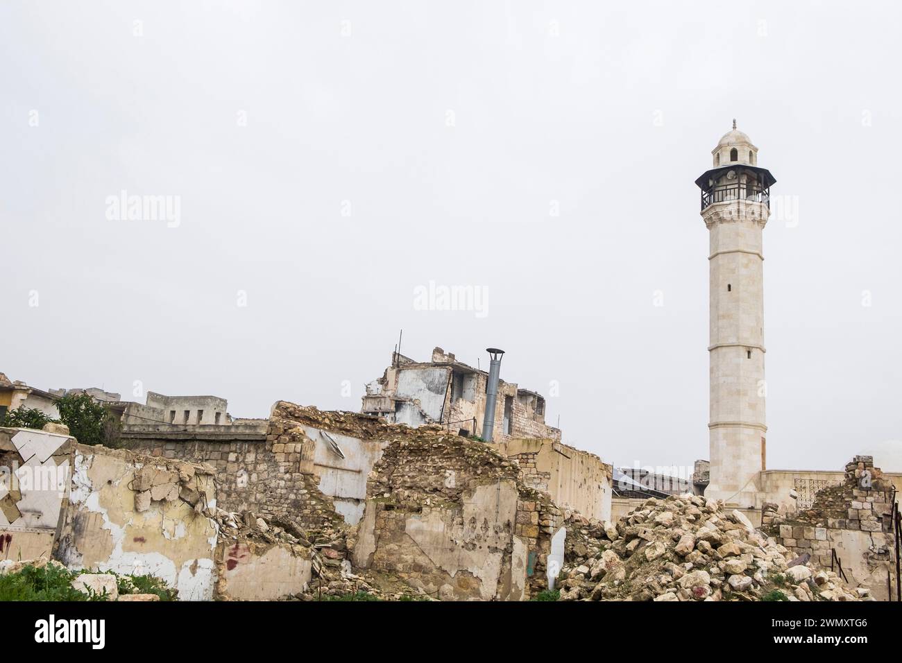 Siria, Aleppo, quartiere armeno distrutto dalle bombe nemiche Foto Stock