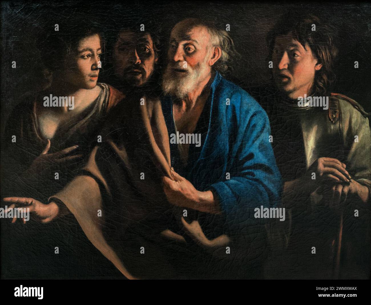 La negazione di San Pietro (1610) - Louis le Nain Foto Stock