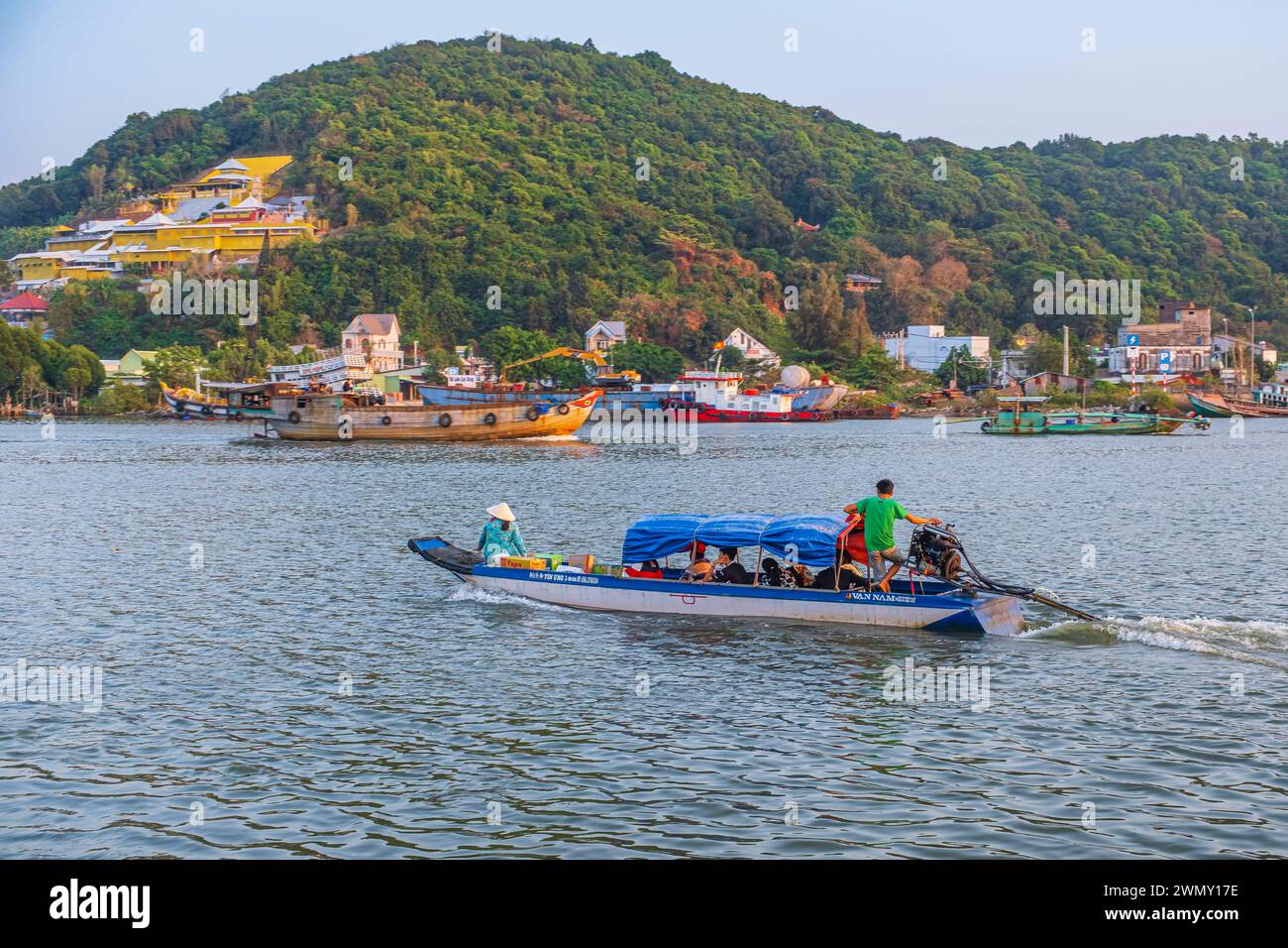 Vietnam, Delta del Mekong, provincia di Kien Giang, ha Tien, fiume Giang Thanh Foto Stock
