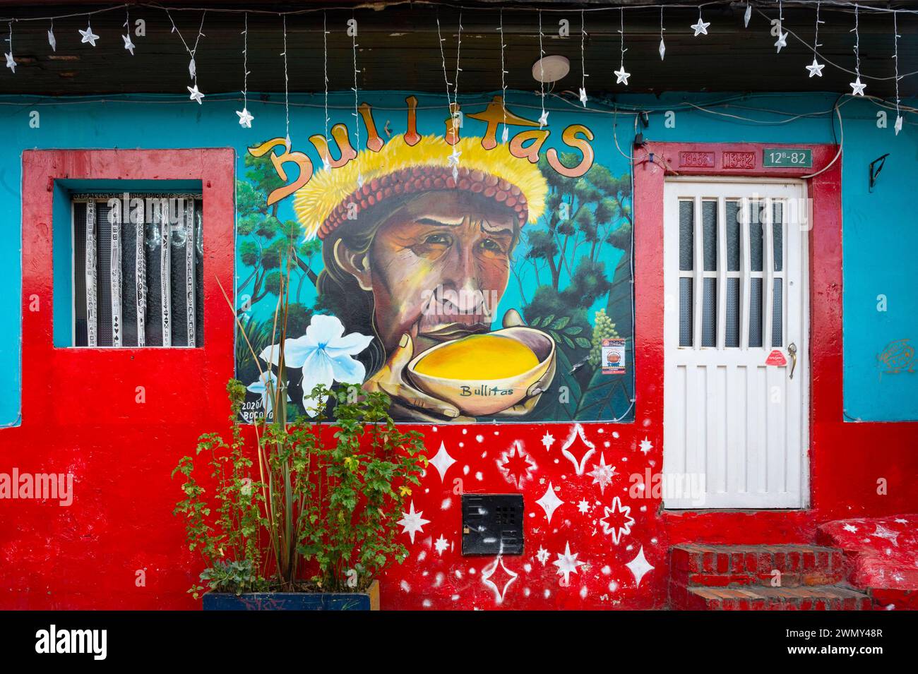 Colombia, distretto di Cundinamarca, Bogotà, zona di Candelaria, Street art Foto Stock