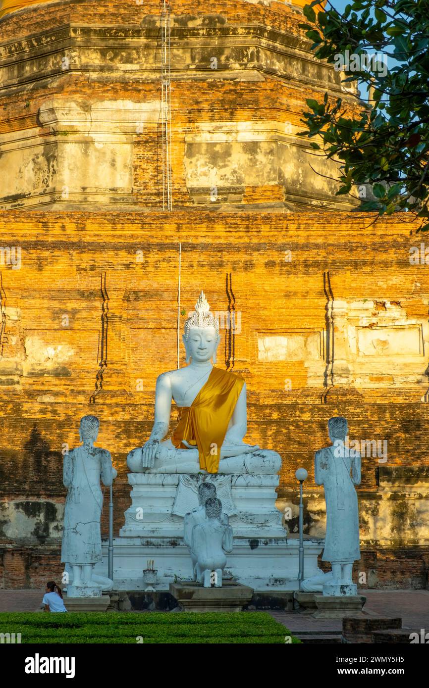 Thailandia, Ayutthaya, patrimonio mondiale dell'UNESCO, tempio Wat Yai Chai Mongkhon Foto Stock