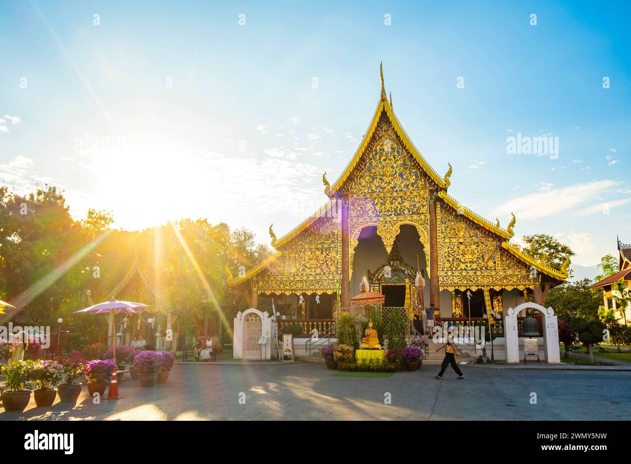 Thailandia, Chiang mai, tempio Wat Chiang Mun Foto Stock