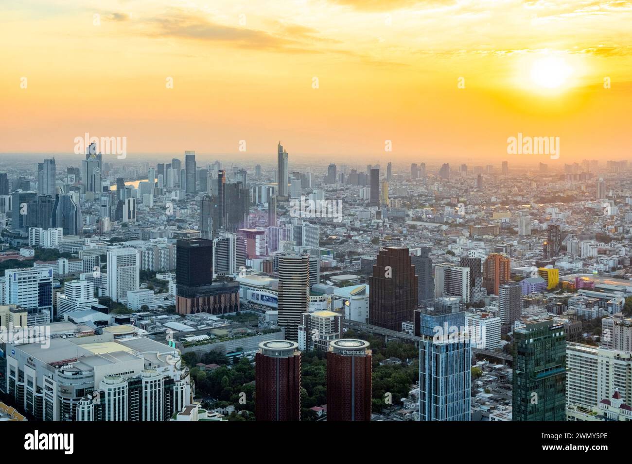 Thailandia, vista generale di Bangkok dal Baiyoke II Foto Stock