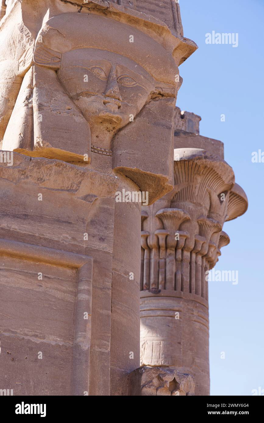 Egitto, Assuan, monumenti nubiani da Abu Simbel a file, patrimonio mondiale dell'UNESCO, chiosco Qertassi Foto Stock