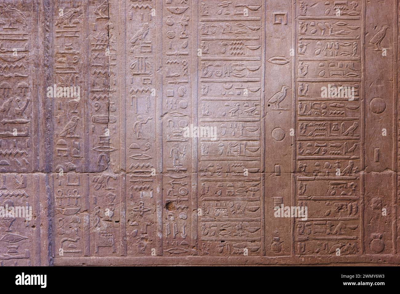 Egitto, Kom Ombo, templi faraonici nell'alto Egitto dal periodo tolemaico e romano, patrimonio mondiale dell'UNESCO, tempio di Sobek e Haroeris, calendario egizio Foto Stock
