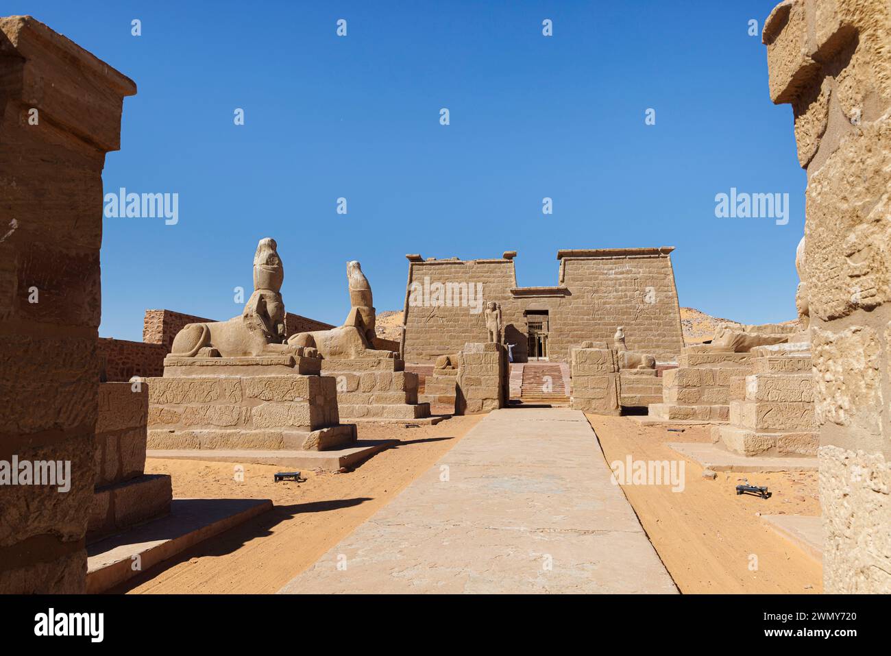 Egitto, Assuan, monumenti nubiani da Abu Simbel a file, patrimonio mondiale dell'UNESCO, tempio Wadi al Sebua Foto Stock