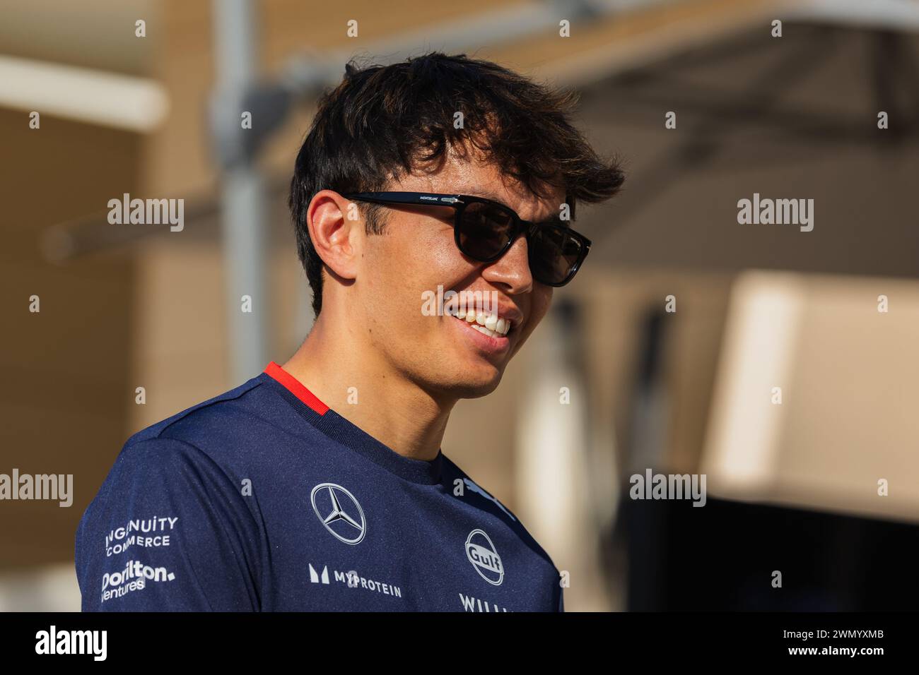 MANAMA, BAHRAIN, BAHRAIN International Circuit, 28.Feb.2024: Alexander Albon della Thailandia e Williams Racing durante il Gran Premio del Bahrain di Formula 1 Foto Stock