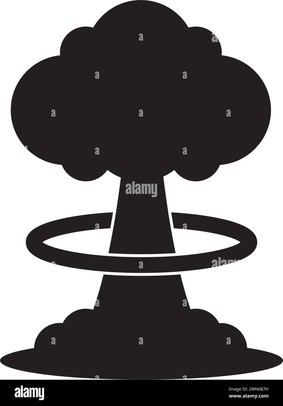 Design icona esplosione nucleare. Sfondo vettoriale Illustrazione Vettoriale