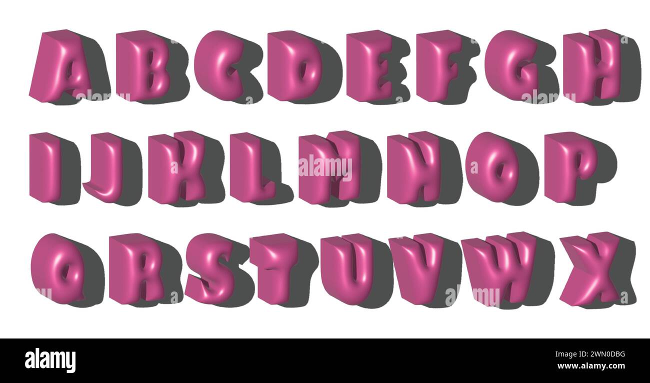 Confezione di lettere 3D oro + rosa Illustrazione Vettoriale