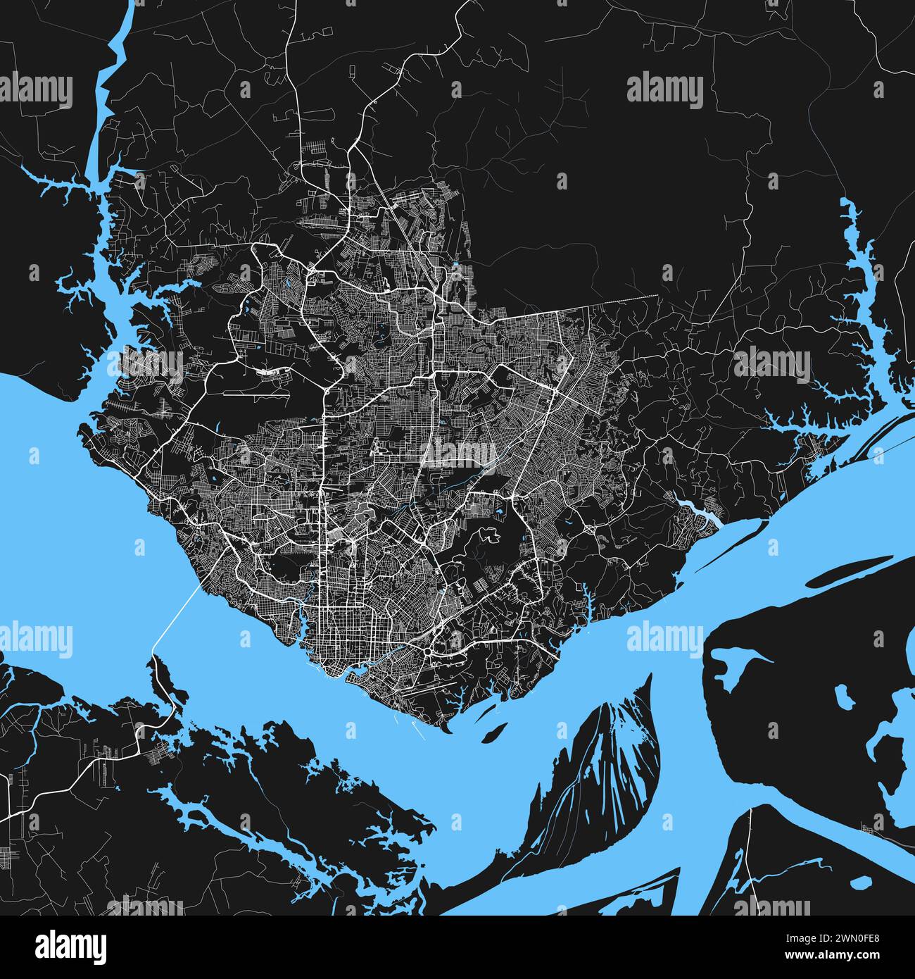 Mappa di Manaus, Stato di Amazonas, Brasile Illustrazione Vettoriale