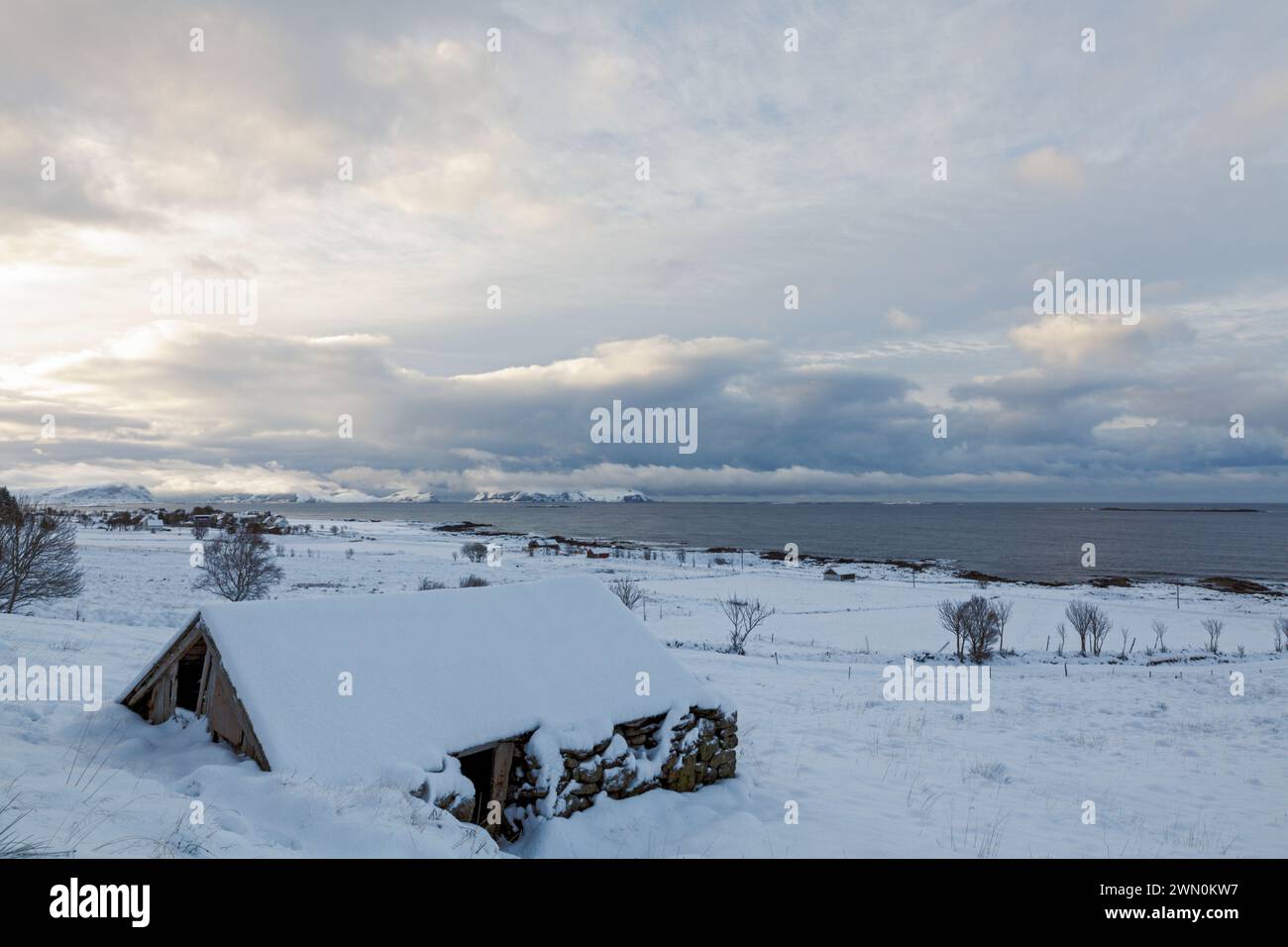 Penna per pecore a Flø in Norvegia Foto Stock