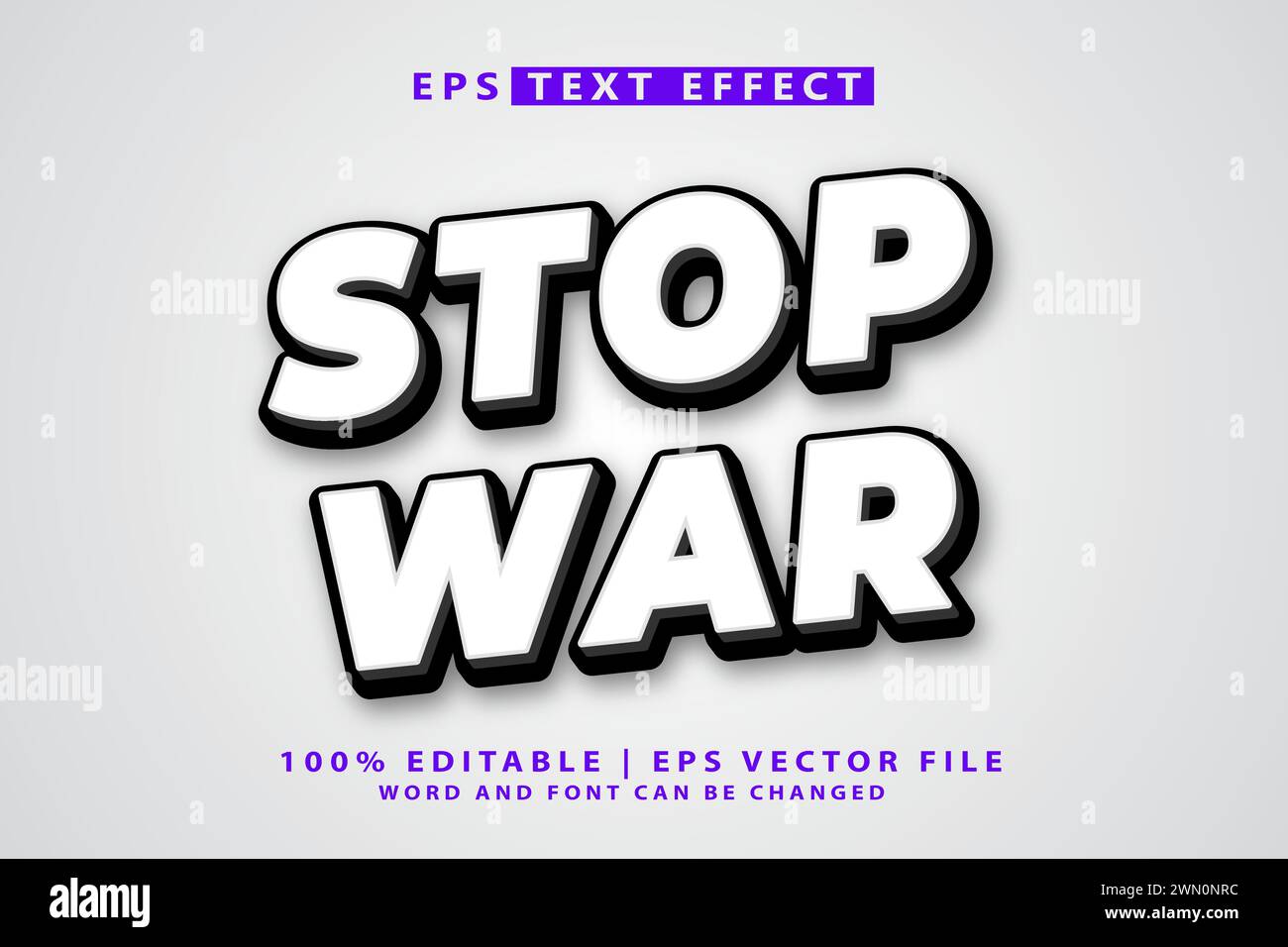 interrompi il vettore effetto stile testo modificabile war3d Illustrazione Vettoriale