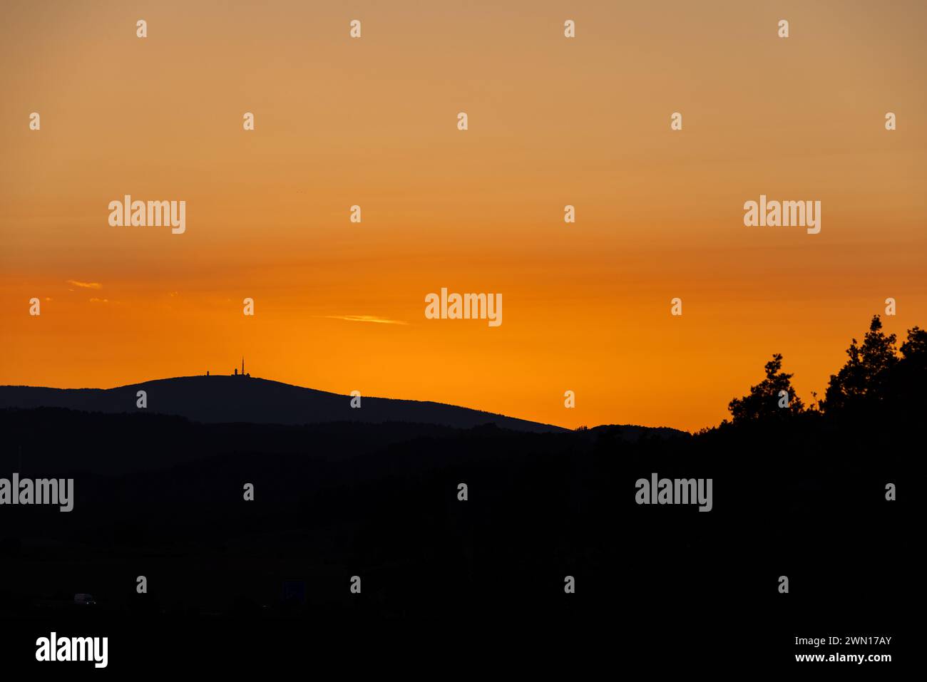 Der Brocken im Sonnenuntergang Harz Foto Stock