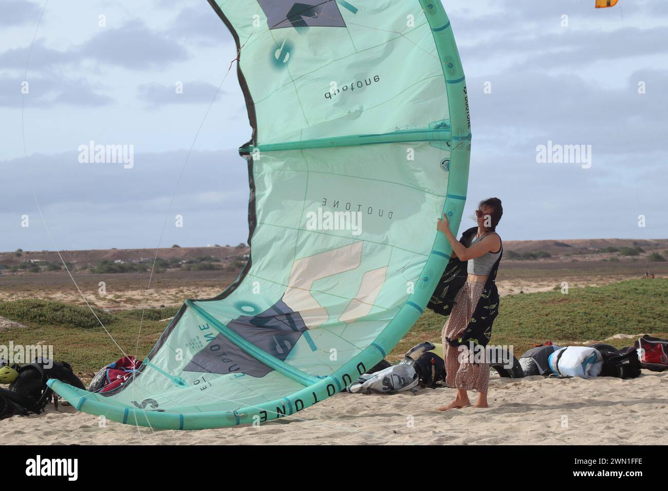 Giornata sugli aquiloni presso l'isola di Sal Capo Verde Foto Stock