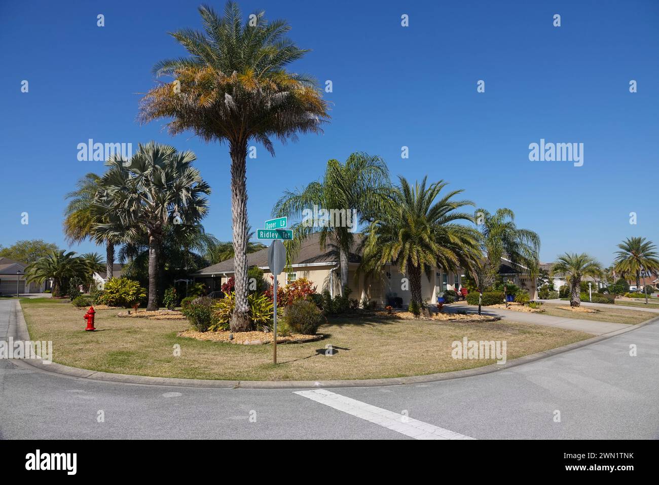 USA Florida i villaggi abitano in una comunità di quartiere comunità di anziani che vivono nella zona centrale della Florida Foto Stock