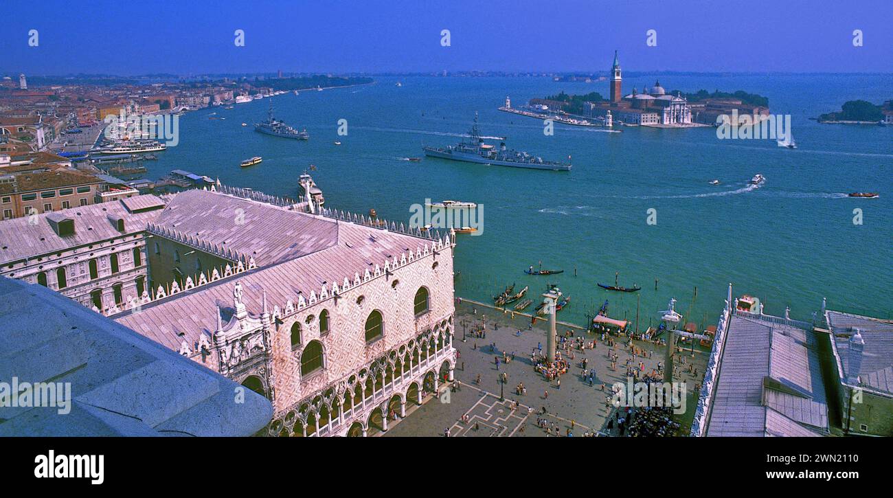 Vista dal campanile di San Marco, sul Canal grande. Foto Stock
