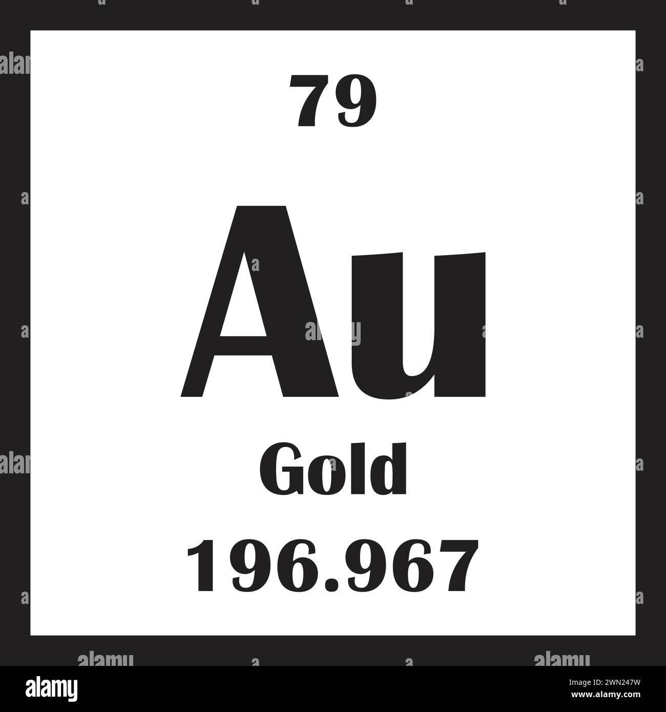design dell'illustrazione vettoriale dell'icona dell'elemento chimico aurum Illustrazione Vettoriale