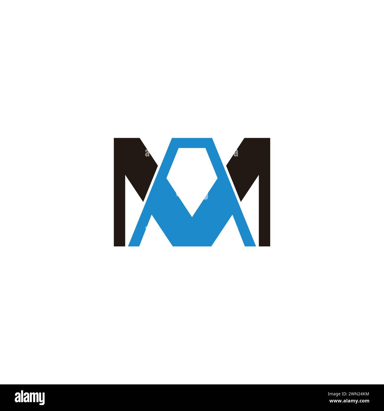 lettera am semplice e colorato logo vettoriale geometrico Illustrazione Vettoriale