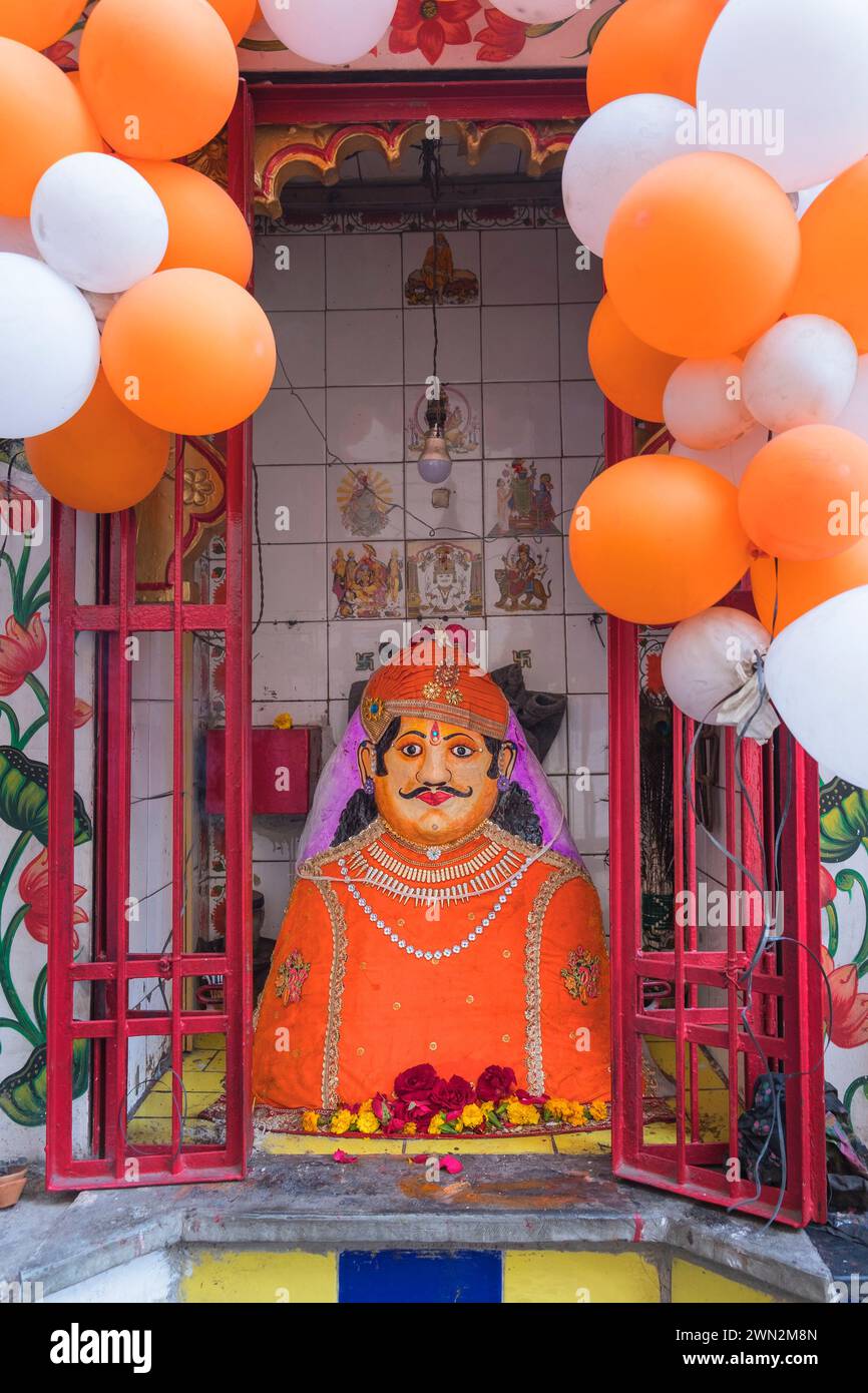 Divinità locale Ganga Bharu, dio del fiume Udaipur, Rajasthan, India Foto Stock