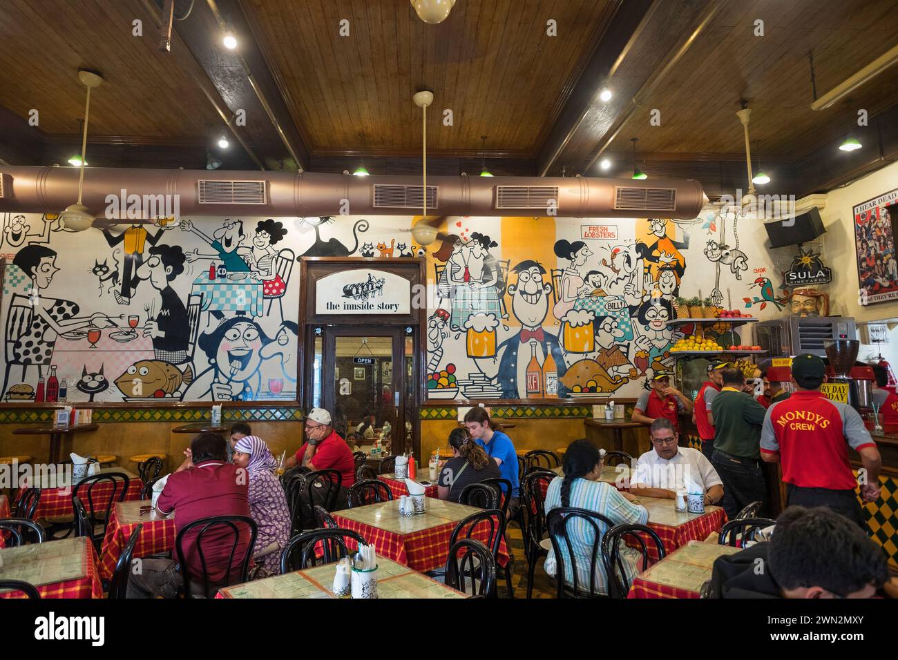 Cafe Mondegar Colaba Causeway Mumbai Bombay Maharashtra India Foto Stock