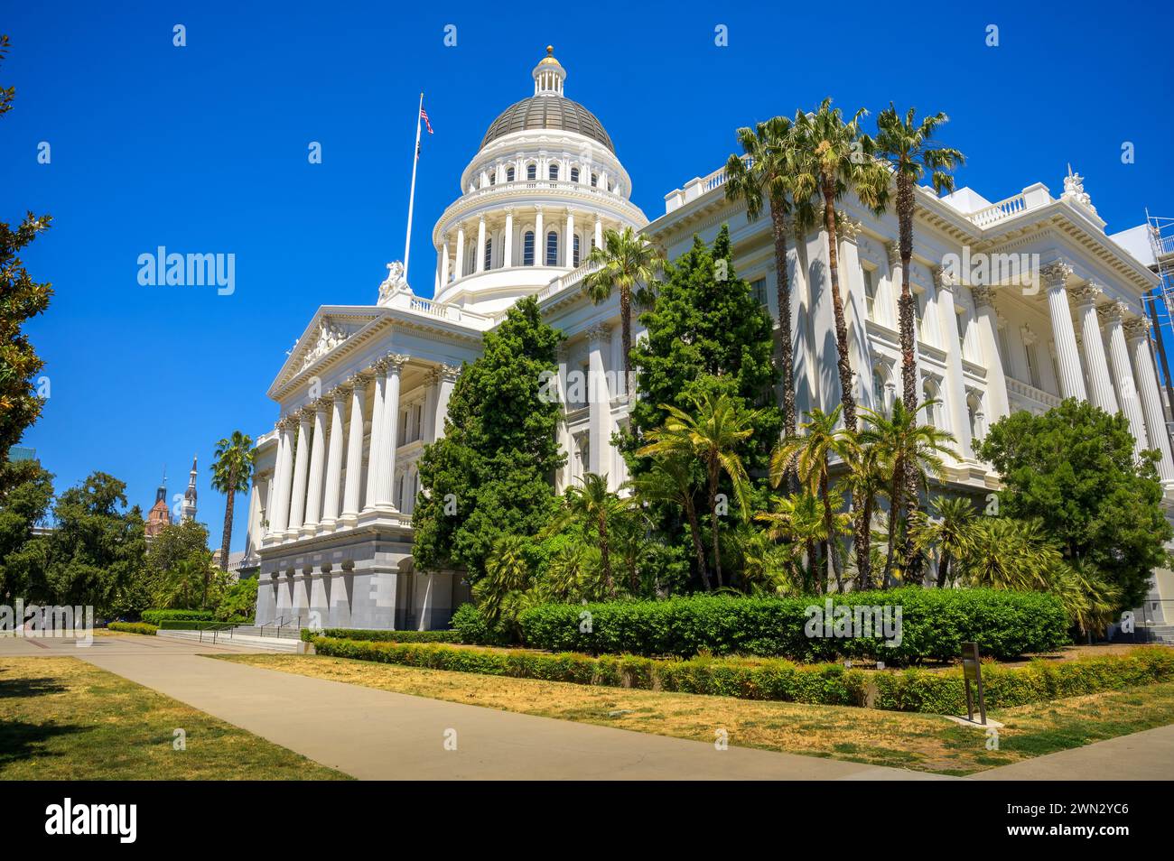 Edificio del Campidoglio della California in una giornata di sole a Sacramento Foto Stock