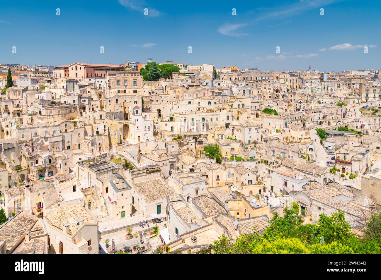 Matera, Italia, vista sulla città vecchia Foto Stock
