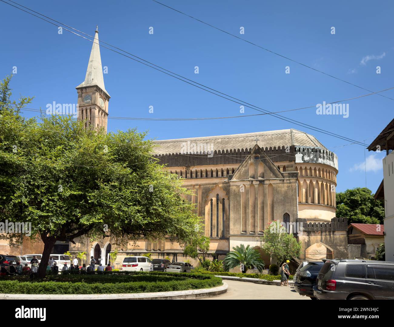 Christ Church Cathedral, una chiesa anglicana, a Stone Town, Zanzibar, Tanzania Foto Stock