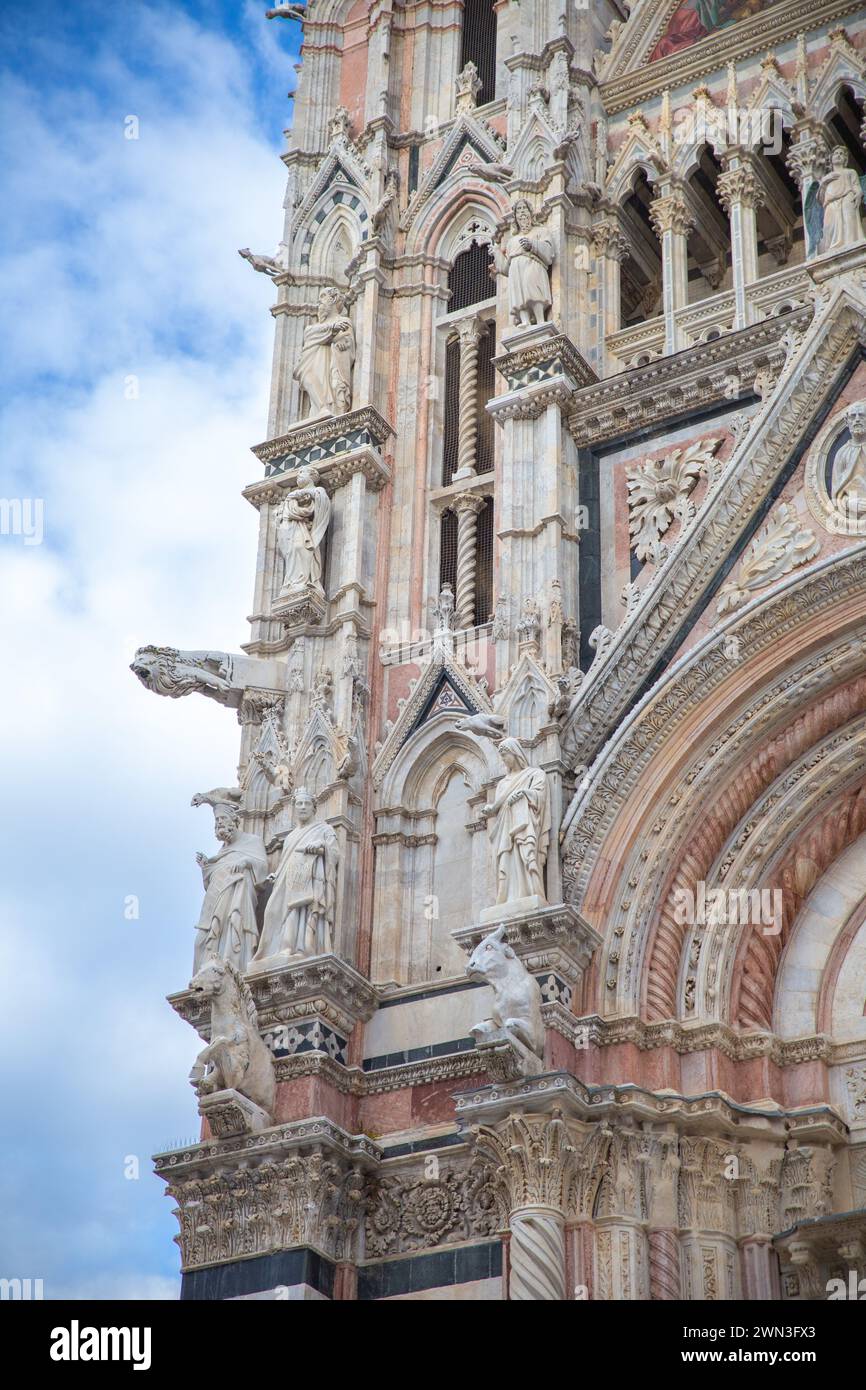 I dettagli della cattedrale di Siena, Italia Foto Stock