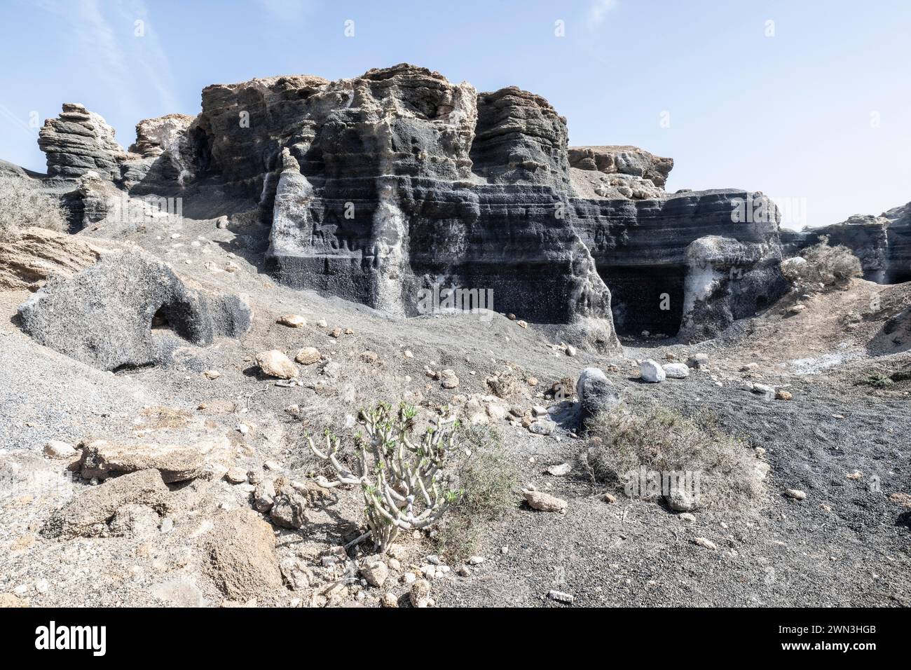 Città stratificata, Antigua rofera de Teseguite, Lanzarote, Isole Canarie, Spagna Foto Stock