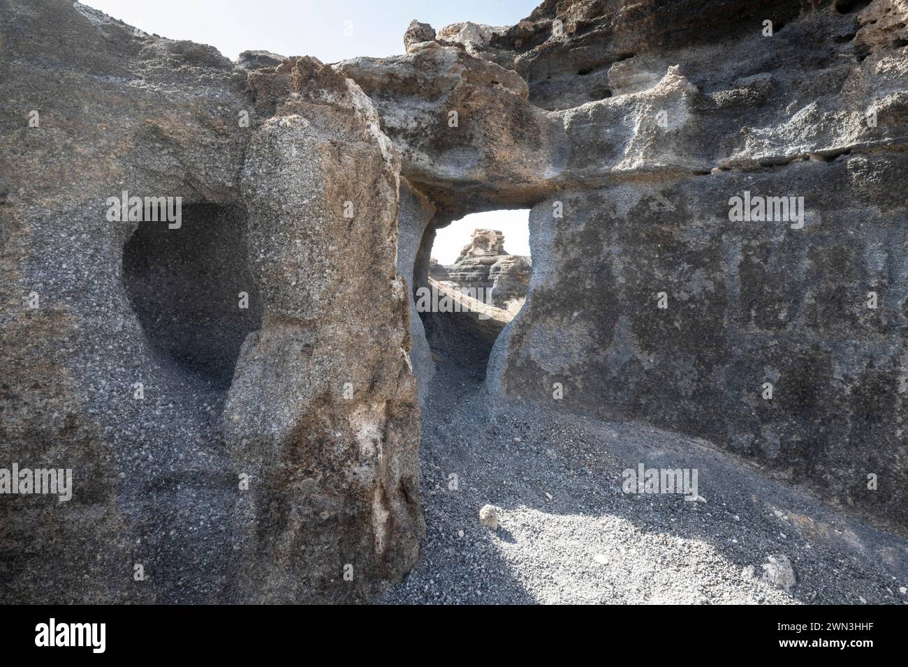 Città stratificata, Antigua rofera de Teseguite, Lanzarote, Isole Canarie, Spagna Foto Stock