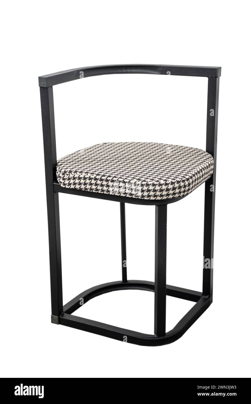 Sedia rivestita in pelle ondulata in bianco e nero Foto Stock