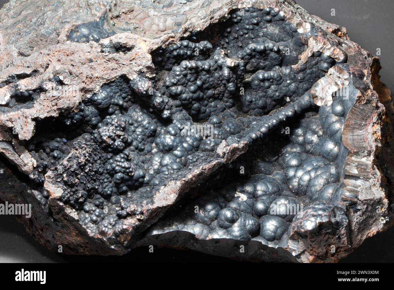 Goetite, ossiidrossido di ferro, minerale ad alto contenuto di ferro Foto Stock