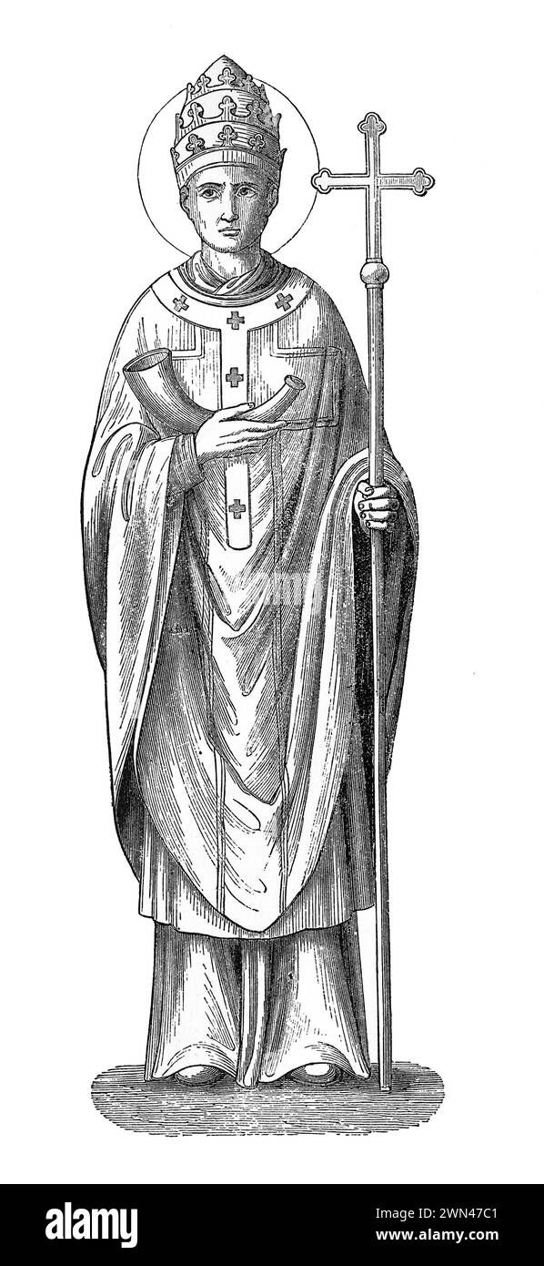 San Cornelio, Papa cattolico tra gli anni 251 e 253: Incisione dalla vita dei Santi del reverendo Sabin Baring-Gould, pubblicato nel 1898 Foto Stock