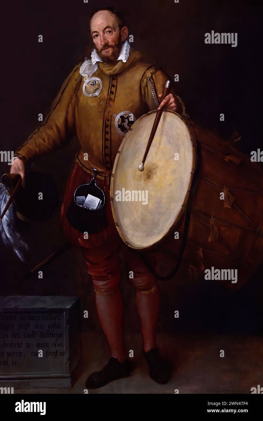 Pierson la Hues, Drummer and Page of the Old Archers' Guild Gillis Coignet i 1542-1599 Royal Museum of fine Arts, Anversa, Belgio, Belgio. Foto Stock