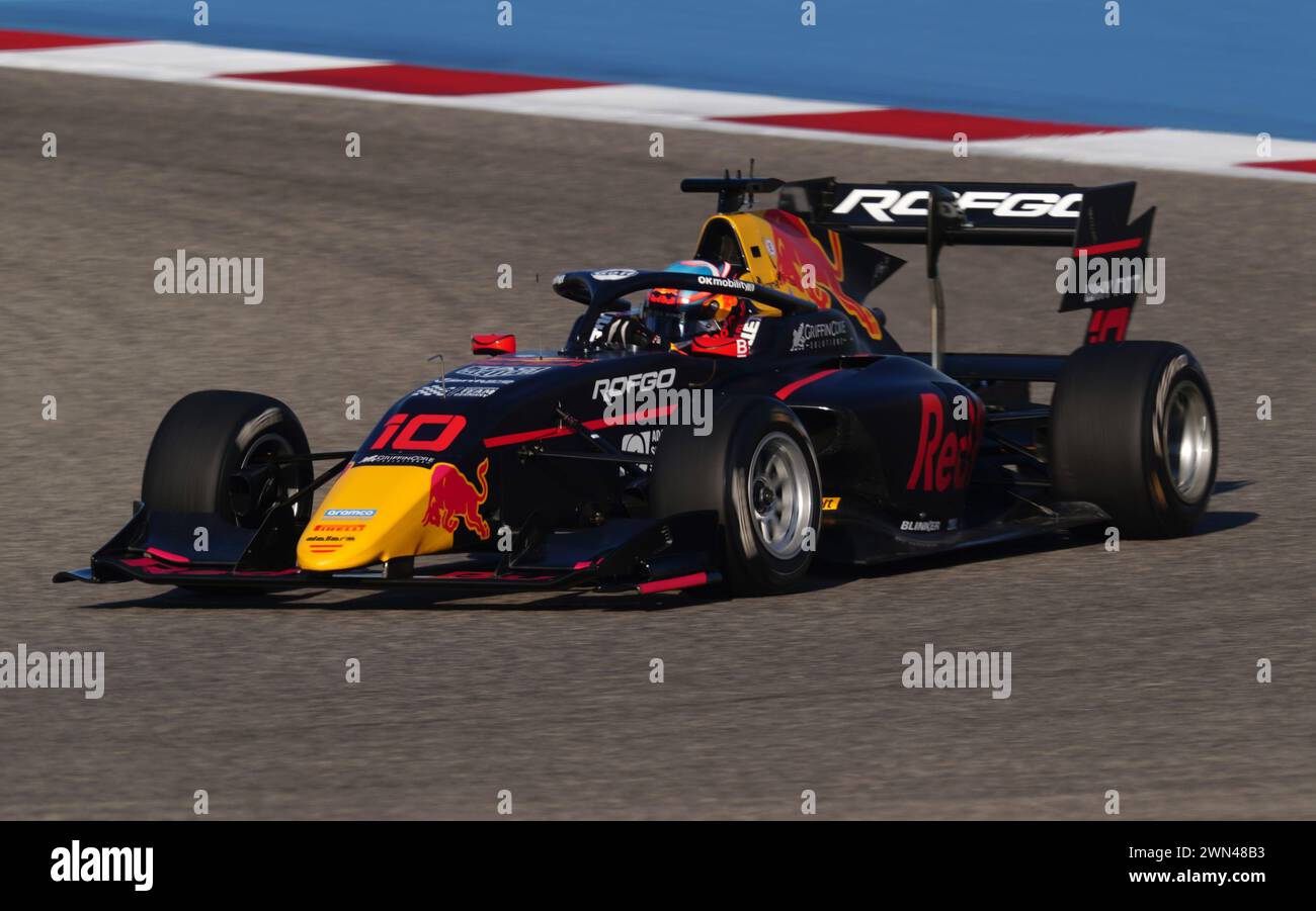 Oliver Goethe di Campos Racing durante le qualifiche di Formula 3 al circuito Internazionale del Bahrain, Sakhir. Data foto: Giovedì 29 febbraio 2024. Foto Stock