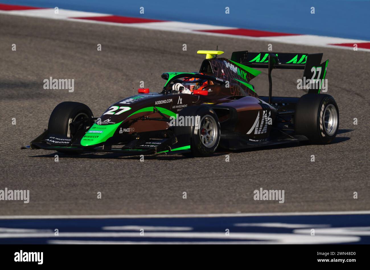Nikita Bedrin di PHM AIX Racing durante le qualifiche di Formula 3 al circuito Internazionale del Bahrain, Sakhir. Data foto: Giovedì 29 febbraio 2024. Foto Stock