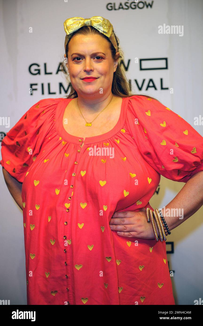 Glasgow, Scozia, Regno Unito. 28 febbraio 2024. Scrittrice, regista e attrice, Marianna Palka, sul Red carpet. Il Glasgow Film Festival 2024 (GFF) è aperto Foto Stock