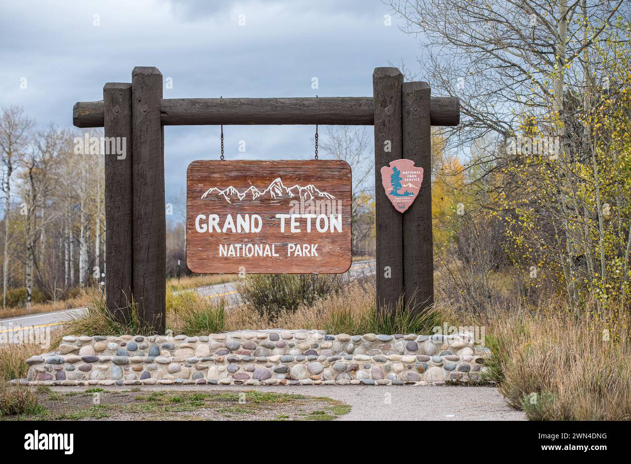 Porta al Grand Teton National Park in autunno nel Wyoming Foto Stock